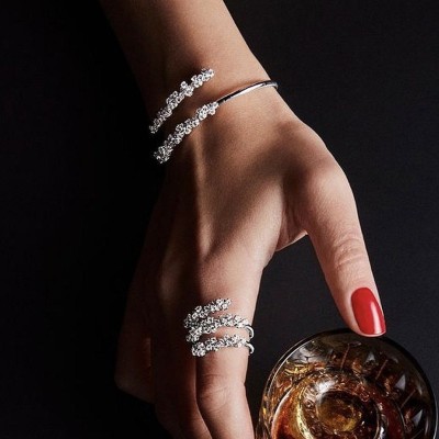 Bracciale Mimosa  oro bianco con diamanti [00463d30]