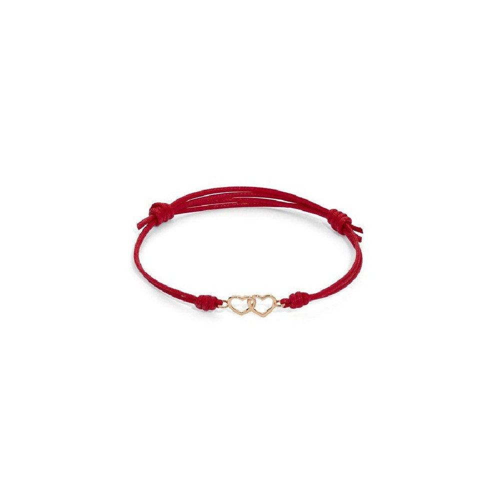 Bracciale cordino 2 cuori intrecciati [f1e74a7d]