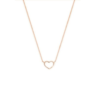 Collana cuore piccolo a filo sottile oro rosa [078337aa]