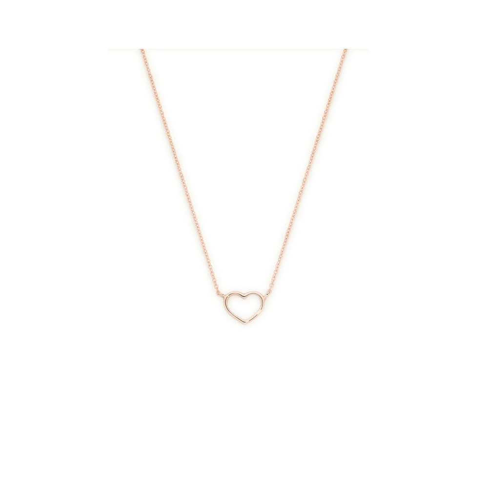 Collana cuore piccolo a filo sottile oro rosa [078337aa]