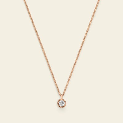 Collana con castone fresato e diamante [5ce2d95f]