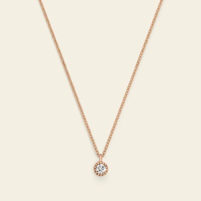 Collana con castone fresato e diamante [5ce2d95f]