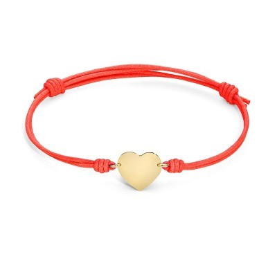 Bracciale cordino cuore lastra oro giallo [c997e248]