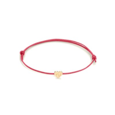 Bracciale cordino cuore in oro e incisione  TU [a1d2e3d7]