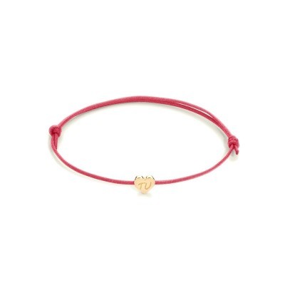 Bracciale cordino cuore in oro e incisione  TU [a1d2e3d7]