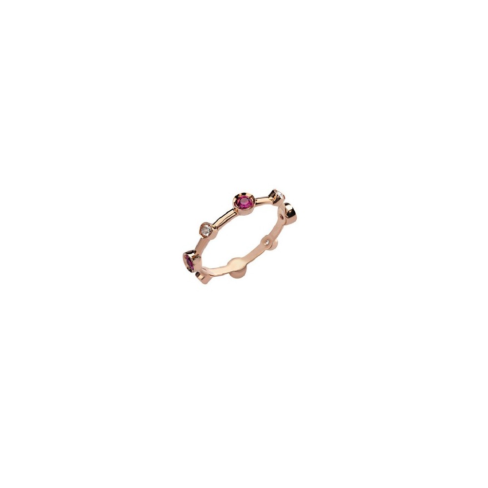 Anello Moon Drops oro rosa diamanti e rubini [4b106008]