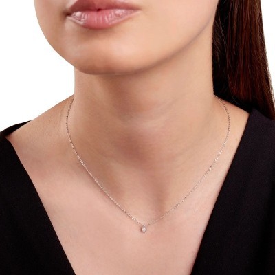 Collierino Bagliori oro bianco con diamanti [63ce35e8]