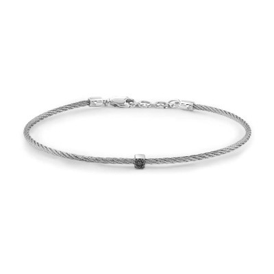 Bracciale Bagliori acciaio e oro bianco e diamanti [607291d4]