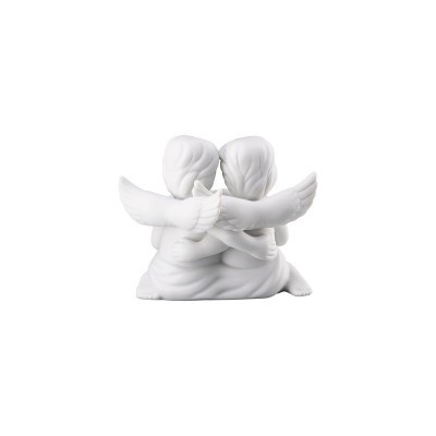 Coppia angeli cuore Engel klein Weiss matt [0e576678]