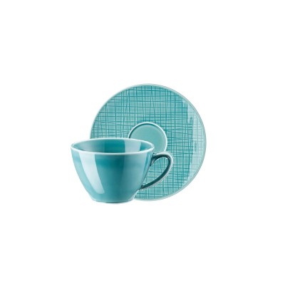 Tazza tè con piattino Mesh Colours Aqua [16ff17af]