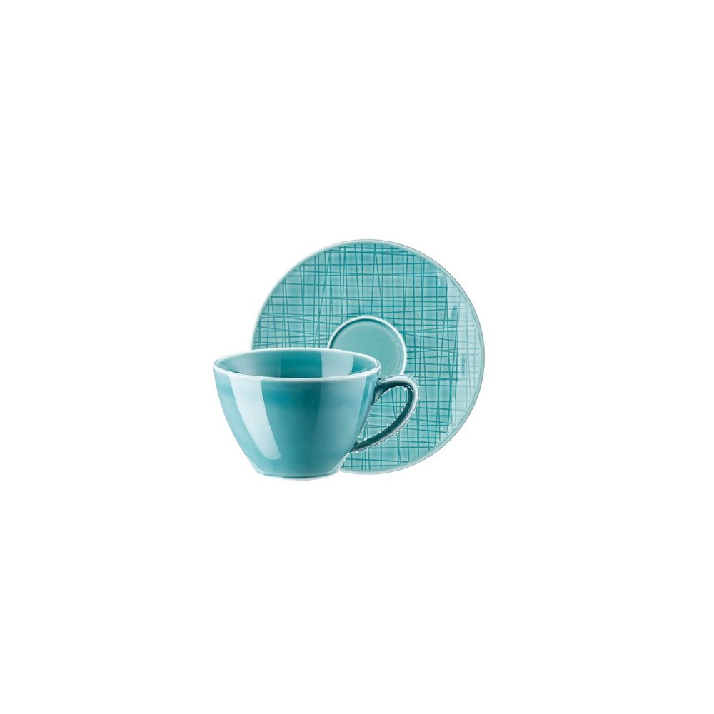 Tazza tè con piattino Mesh Colours Aqua [16ff17af]