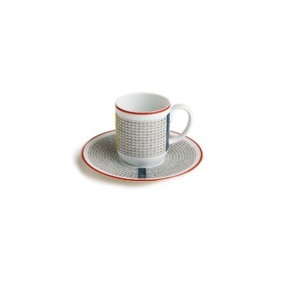 Tazza caffè con piattino Tressages Équestres [93570118]
