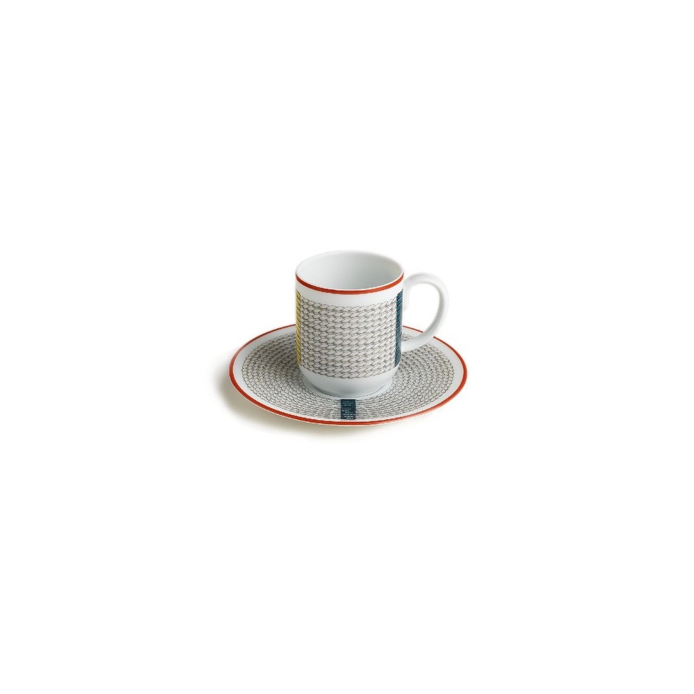 Tazza caffè con piattino Tressages Équestres [93570118]