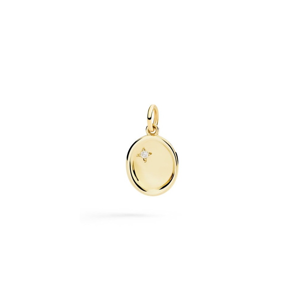 Ciondolo Sigillo oro giallo 9kt e diamante [80fbe4e1]