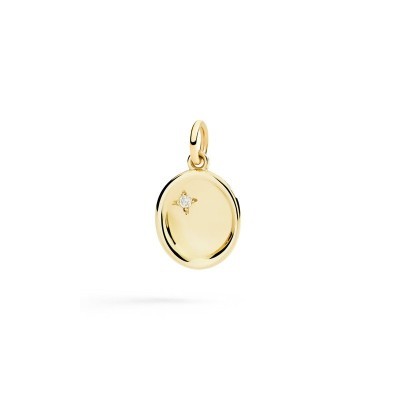 Ciondolo Sigillo oro giallo 9kt e diamante [80fbe4e1]