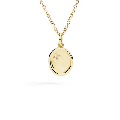 Ciondolo Sigillo oro giallo 9kt e diamante [eec066e8]