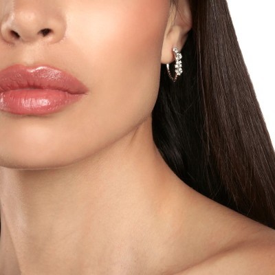 Orecchini Mimosa oro bianco con diamanti [ba644749]