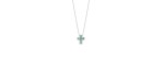 Collierino Croce Classico oro diamante smeraldo [f9444235]