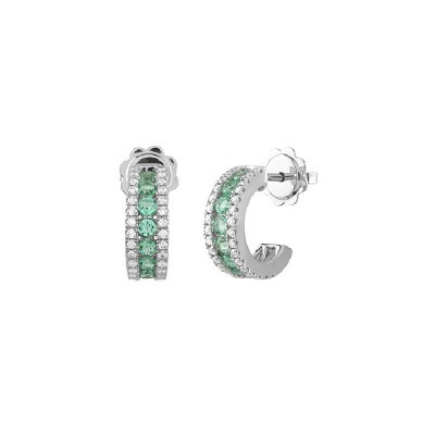 Orecchini Classico oro bianco diamante smeraldo [b5250a3d]