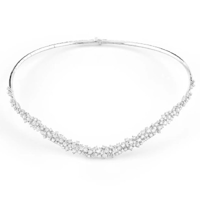 Collana Mimosa oro bianco con diamanti [c5c45a35]