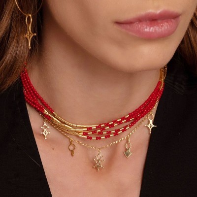 Girocollo Mia Africa Corallo [6607ab92]