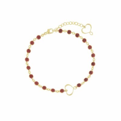 Bracciale Cuore Maman smalto bordeaux [58a87cd2]