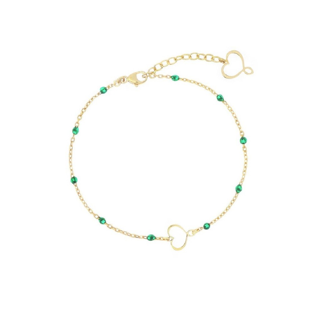 Bracciale Cuore Maman Smalto verde [3426eb56]