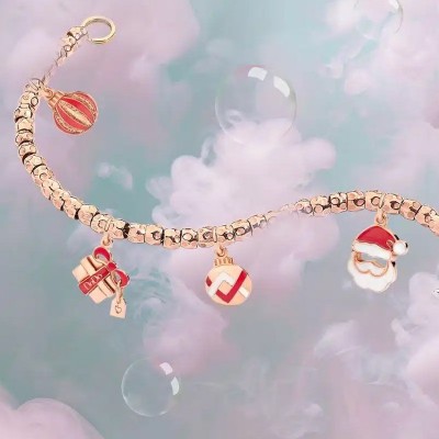 Charm Palla di Natale Oro rosa 9kt [6eef2e02]