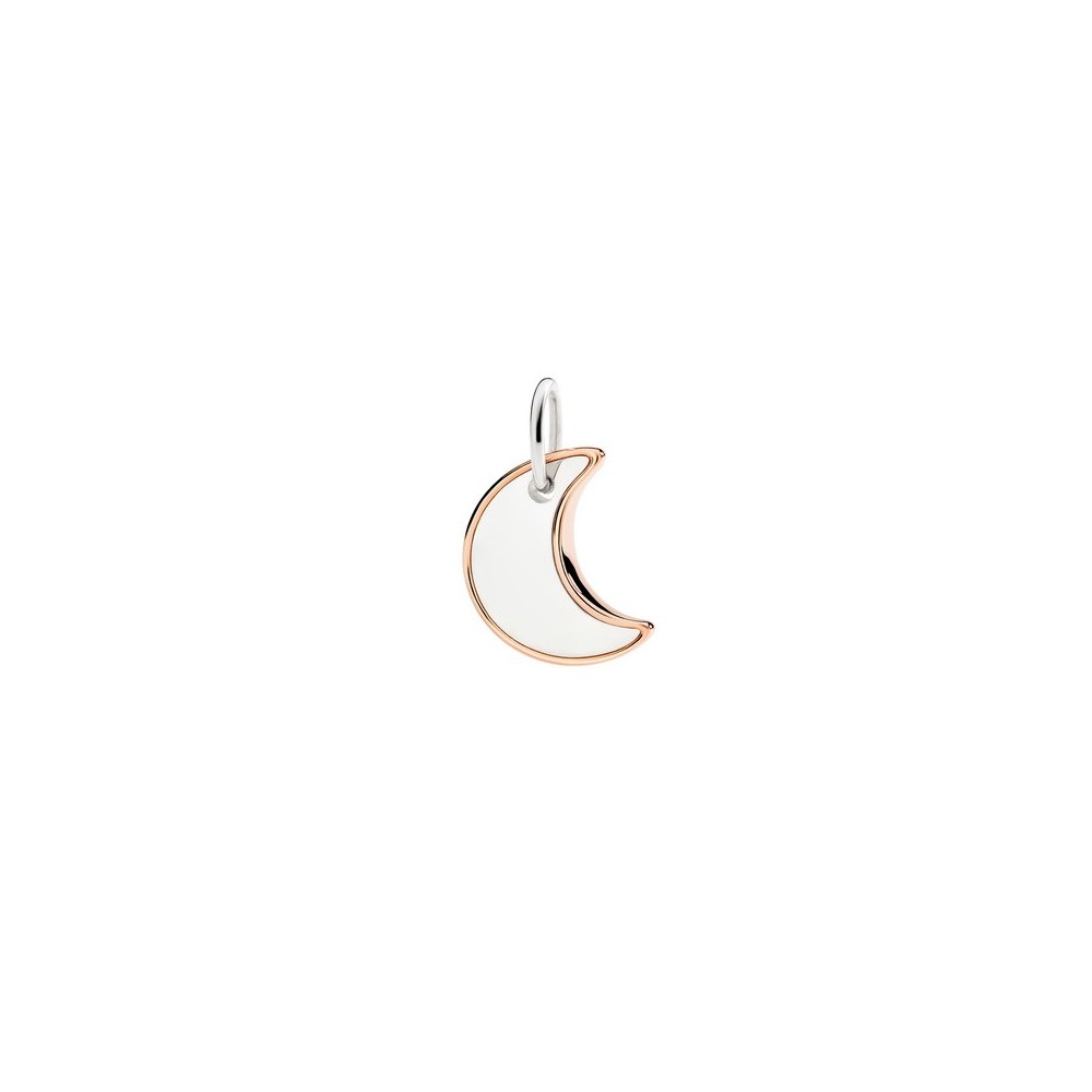 Ciondolo XL Luna Argento & Oro rosa [bc100341]