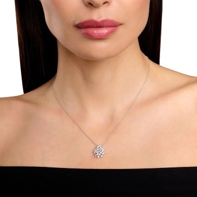 Collana Mimosa oro bianco con diamanti [82cedd0b]