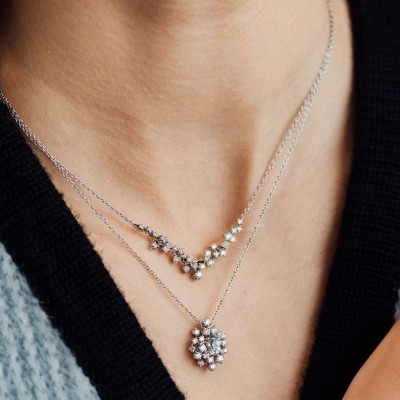 Collana Mimosa oro bianco e diamanti [0b35edb8]