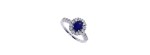 Anello Gemme oro bianco diamanti e zaffiro [39613112]