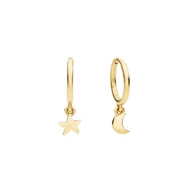 Orecchini Hoop Stellina e Luna oro giallo 9kt [9d85cf0a]