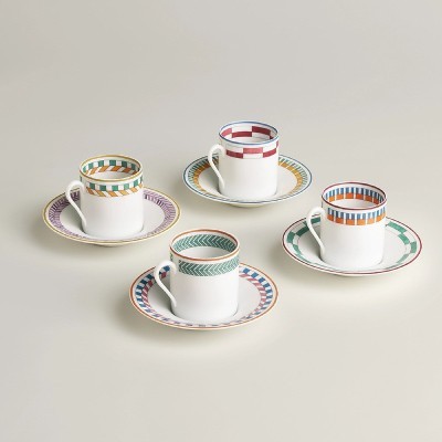 Set 4 tazze caffè piattino Hermès en Contrepoint [d6f1ae0b]
