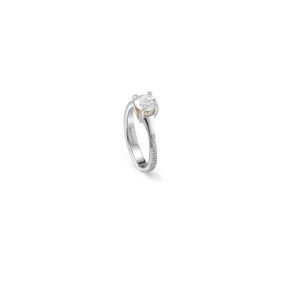 Anello Battito oro bianco e oro rosa con diamante [08ccd1d4]