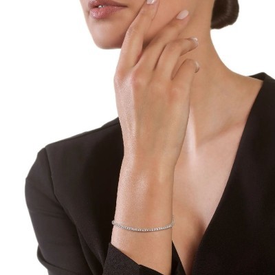Bracciale Tennis Battito oro bianco con diamanti [4aef3aa2]