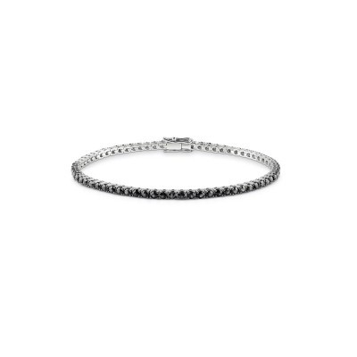 Bracciale Tennis oro bianco con diamanti black [7285a61d]
