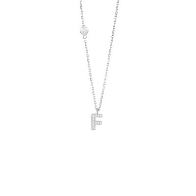 Collana Be Happy Lettera F oro bianco e diamanti [e657f3f2]