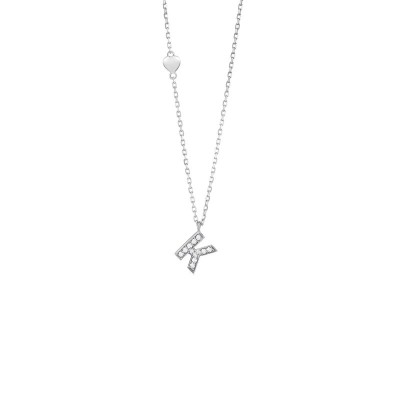 Collana Be Happy Lettera K oro bianco e diamanti [16b7cbe8]