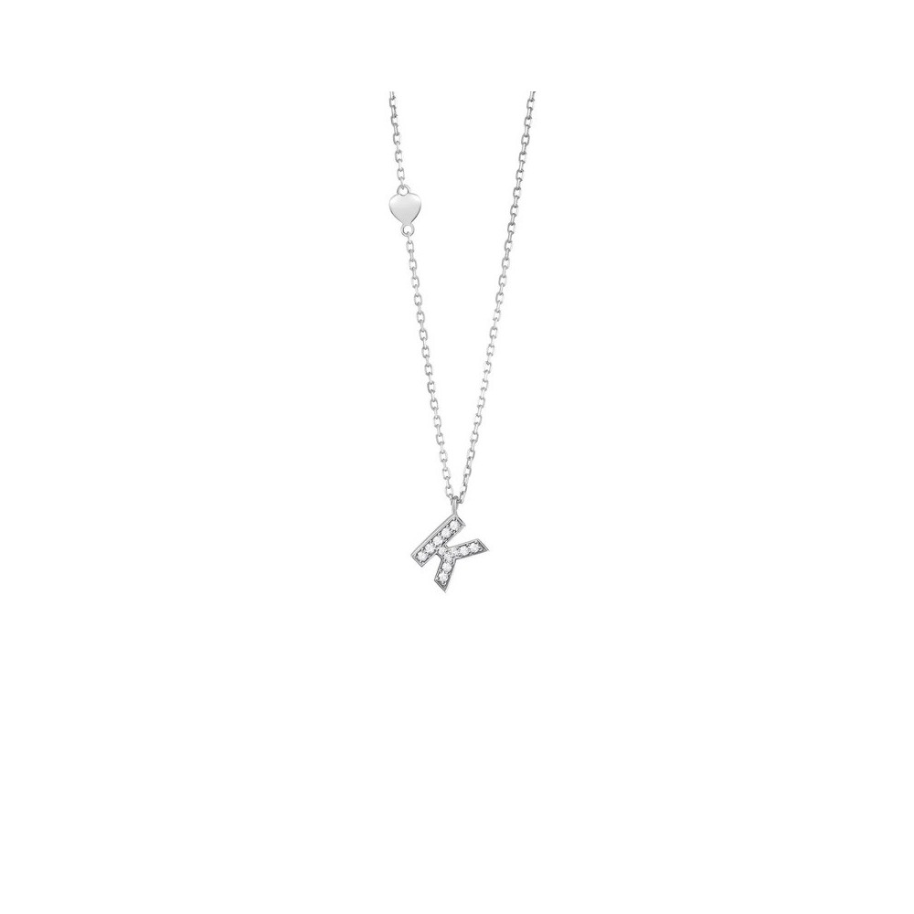 Collana Be Happy Lettera K oro bianco e diamanti [16b7cbe8]