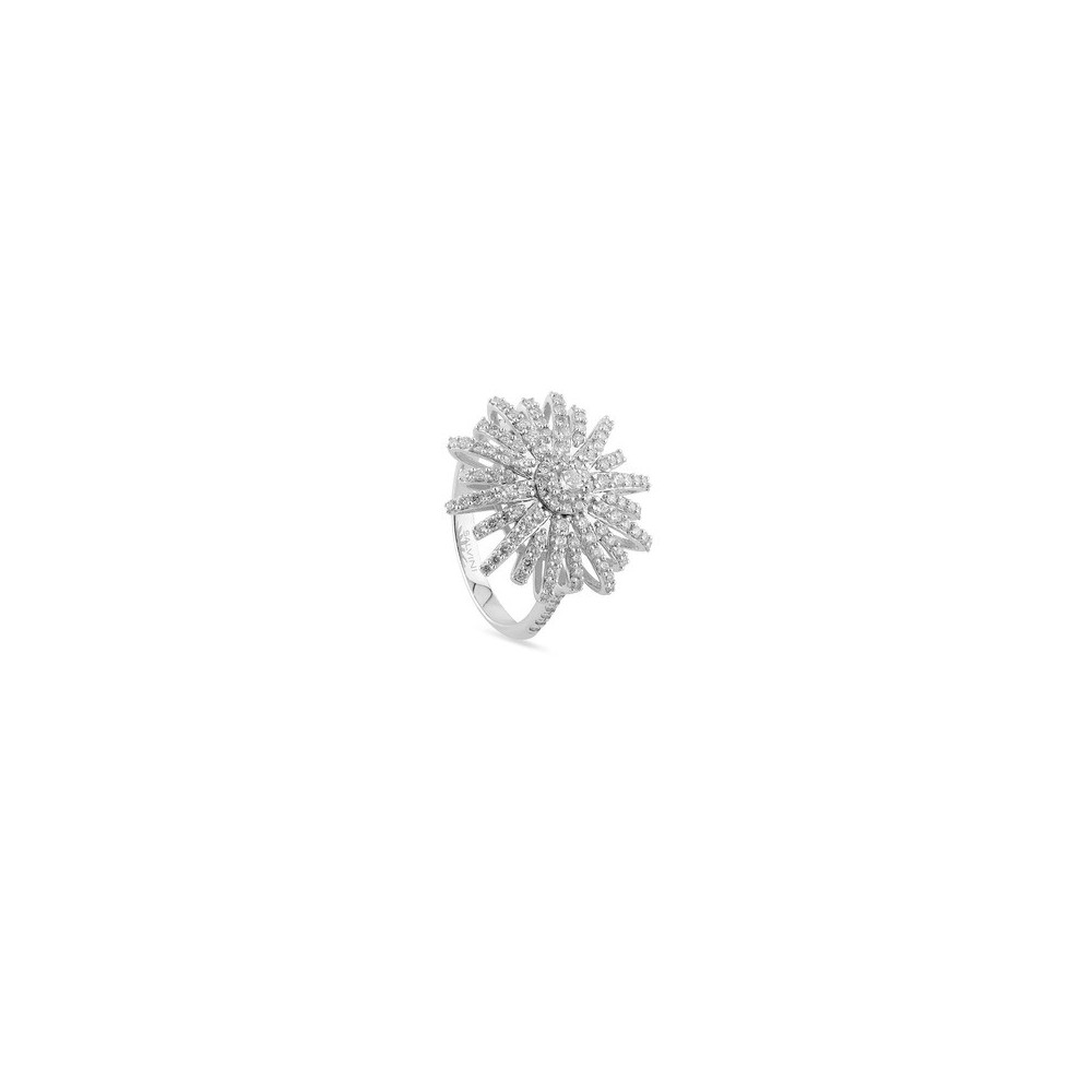 Anello Sole oro bianco con diamanti [05134aff]