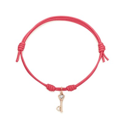 Bracciale cordino con Chiave e diamante [b846f7f9]