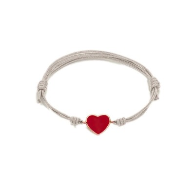 Bracciale cordino Cuore smaltato rosso [82150072]