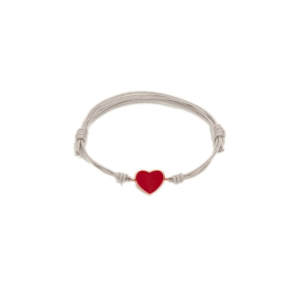 Bracciale cordino Cuore smaltato rosso [82150072]