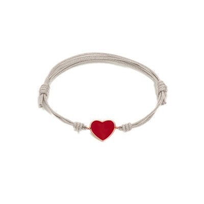 Bracciale cordino Cuore smaltato rosso [82150072]