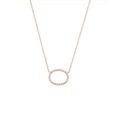 Collana Bolla ovale in oro rosa e diamanti [8d6ab1a3]