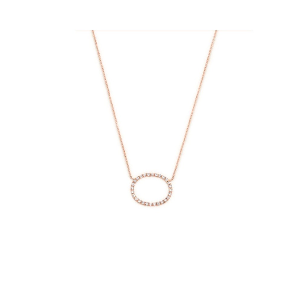 Collana Bolla ovale in oro rosa e diamanti [8d6ab1a3]