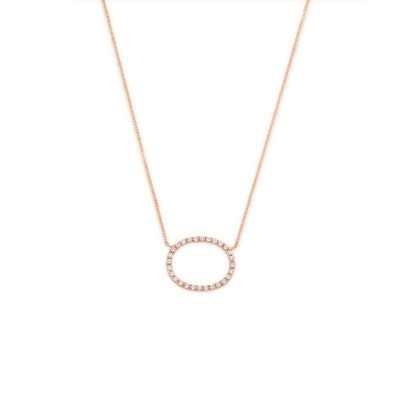 Collana Bolla ovale in oro rosa e diamanti [8d6ab1a3]