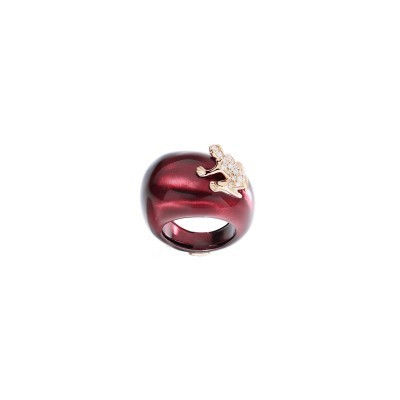 Anello Happy Frog Bordeaux oro rosa e diamanti [6421c0a3]