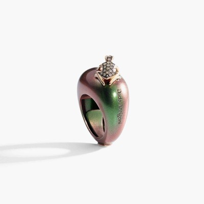 Anello Happy Frog Verde oro rosa e diamanti [798954a9]